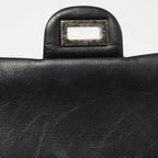 Black Leather Chanel Flap Bag
