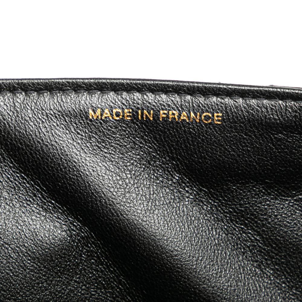 Black Leather Chanel Flap Bag