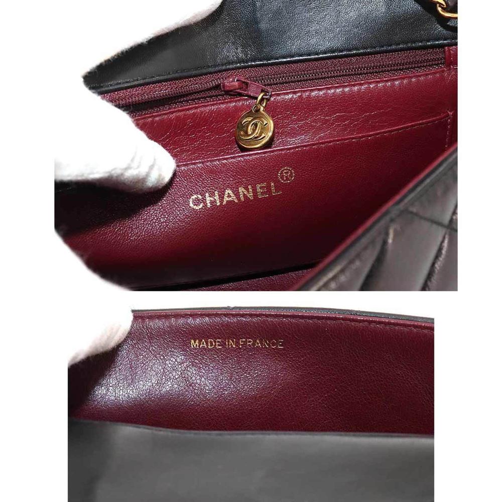 Black Leather Chanel Shoulder Bag