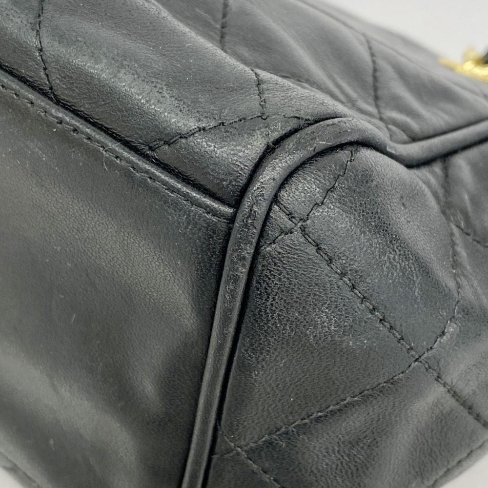 Black Leather Chanel Shoulder Bag