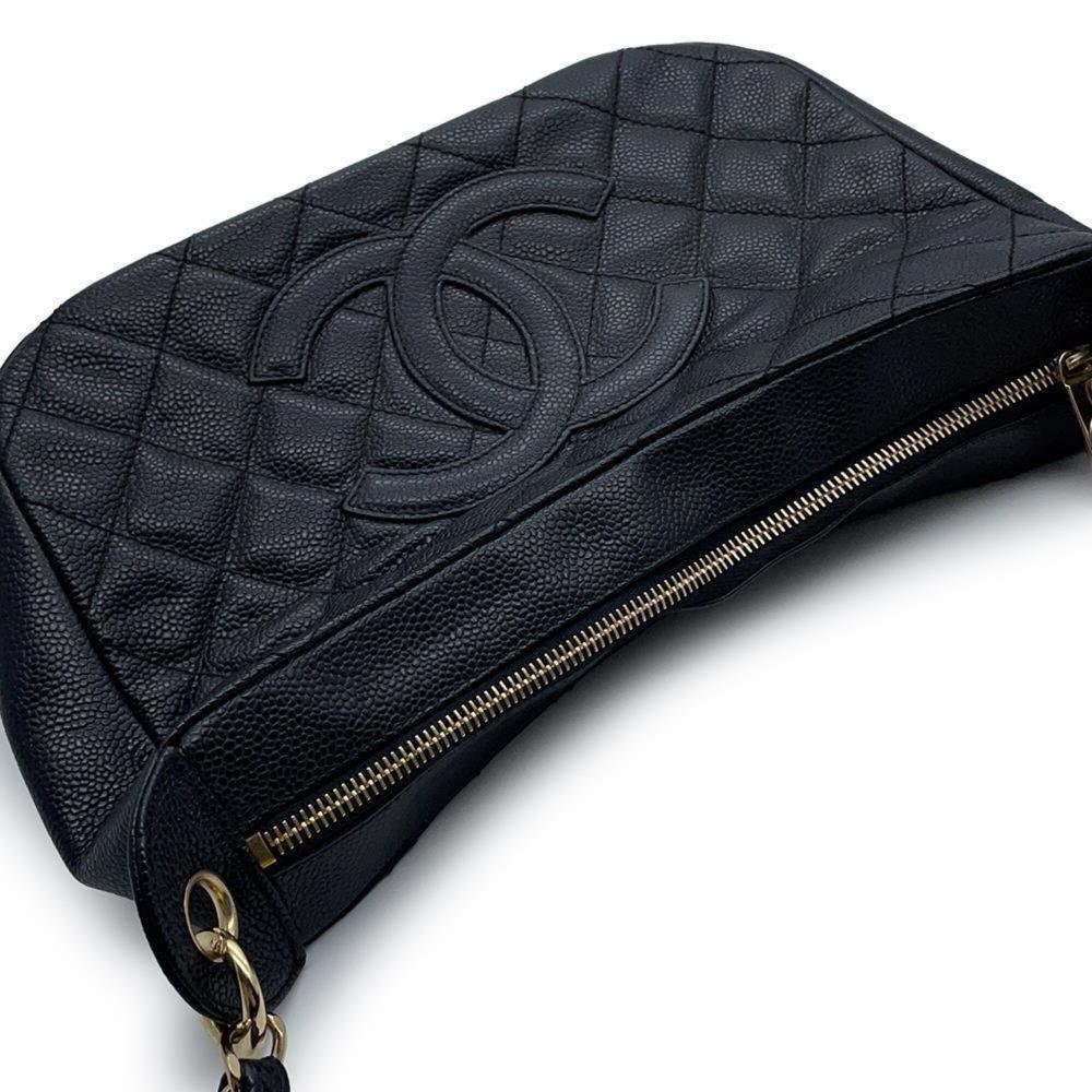 Black Leather Chanel Shoulder Bag