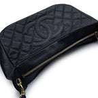 Black Leather Chanel Shoulder Bag