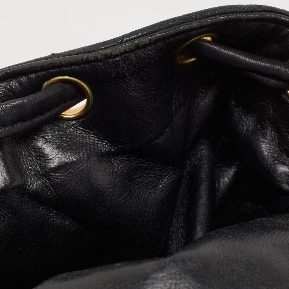 Black Leather Chanel Backpack