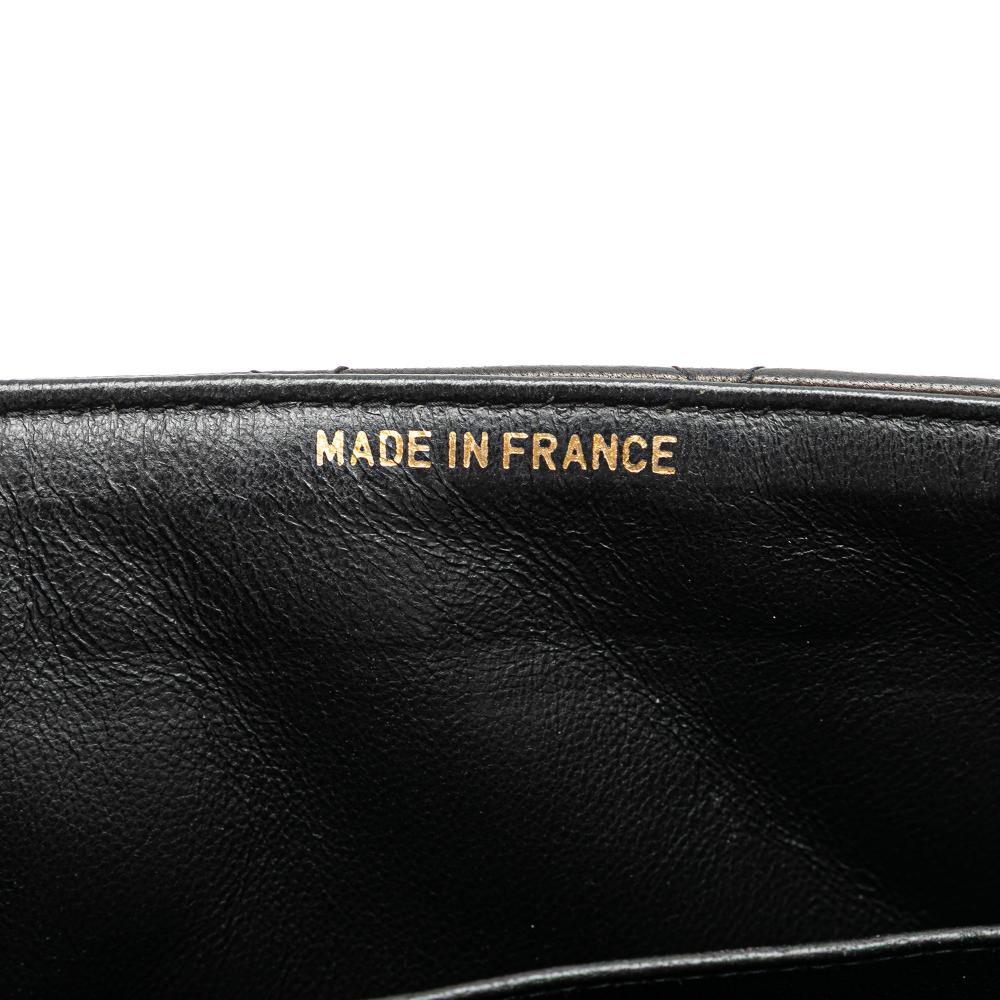 Black Leather Chanel Flap Bag