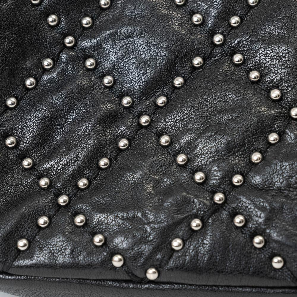 Black Leather Chanel Shoulder Bag