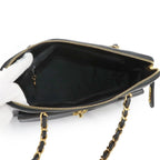 Black Leather Chanel Shoulder Bag
