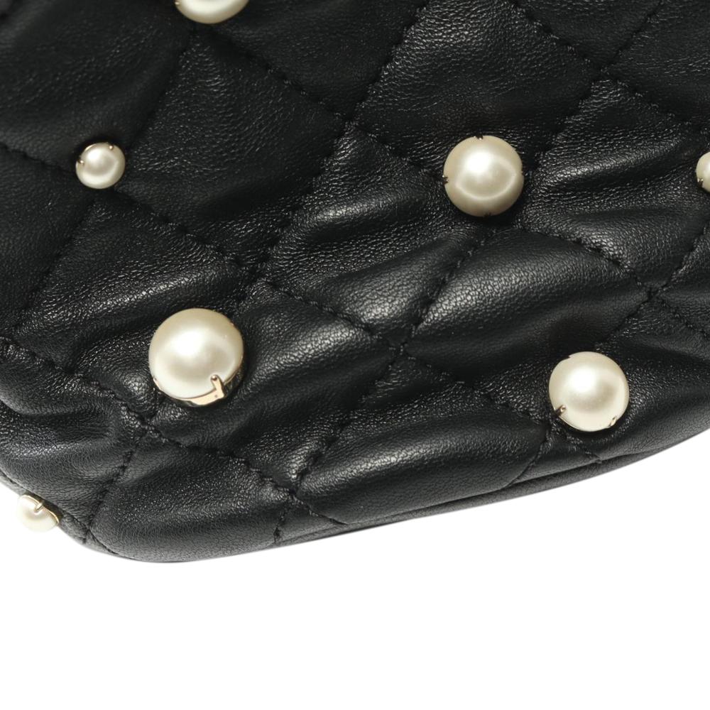 Black Leather Chanel Bucket Bag