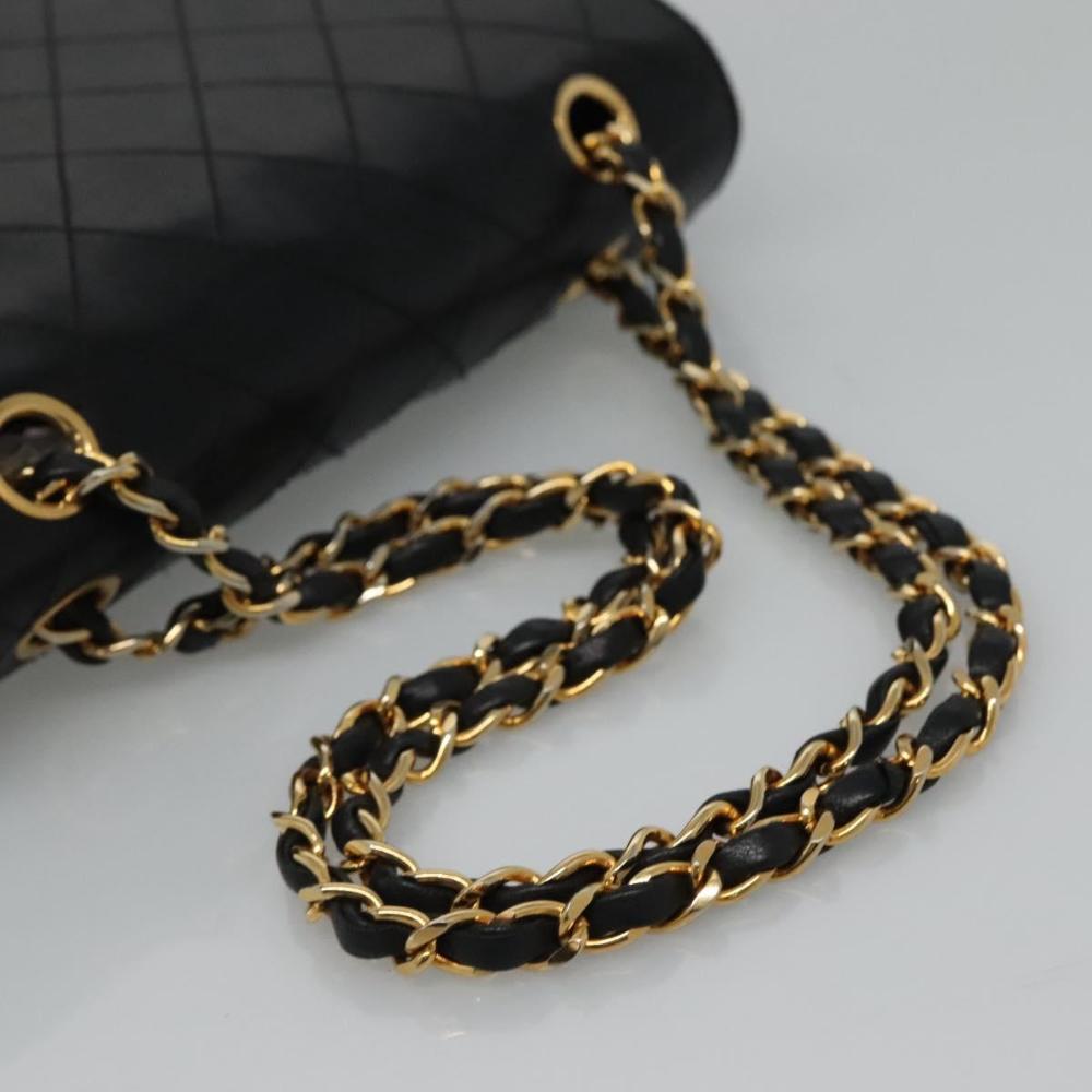 Black Leather Chanel Shoulder Bag