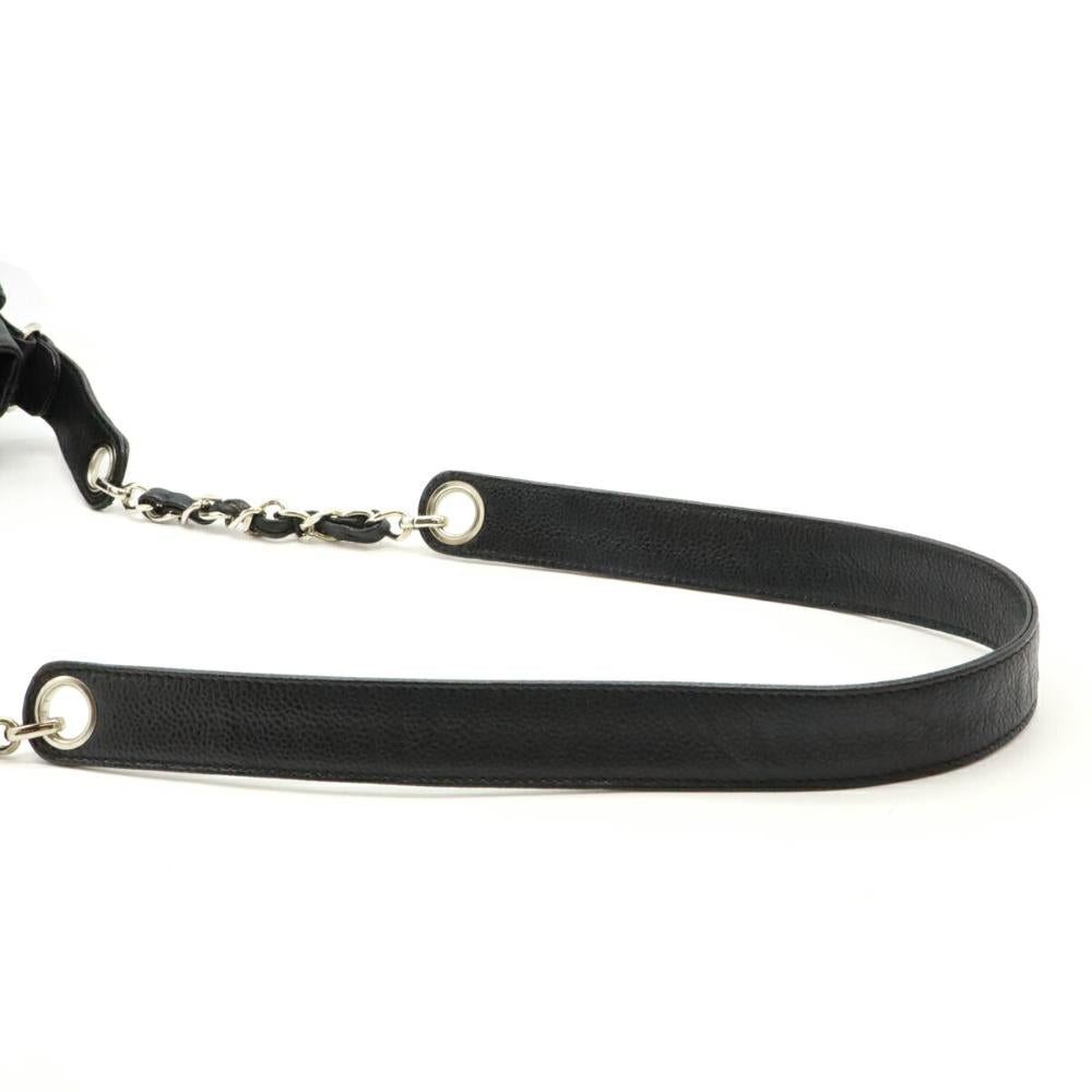 Black Leather Chanel Shoulder Bag