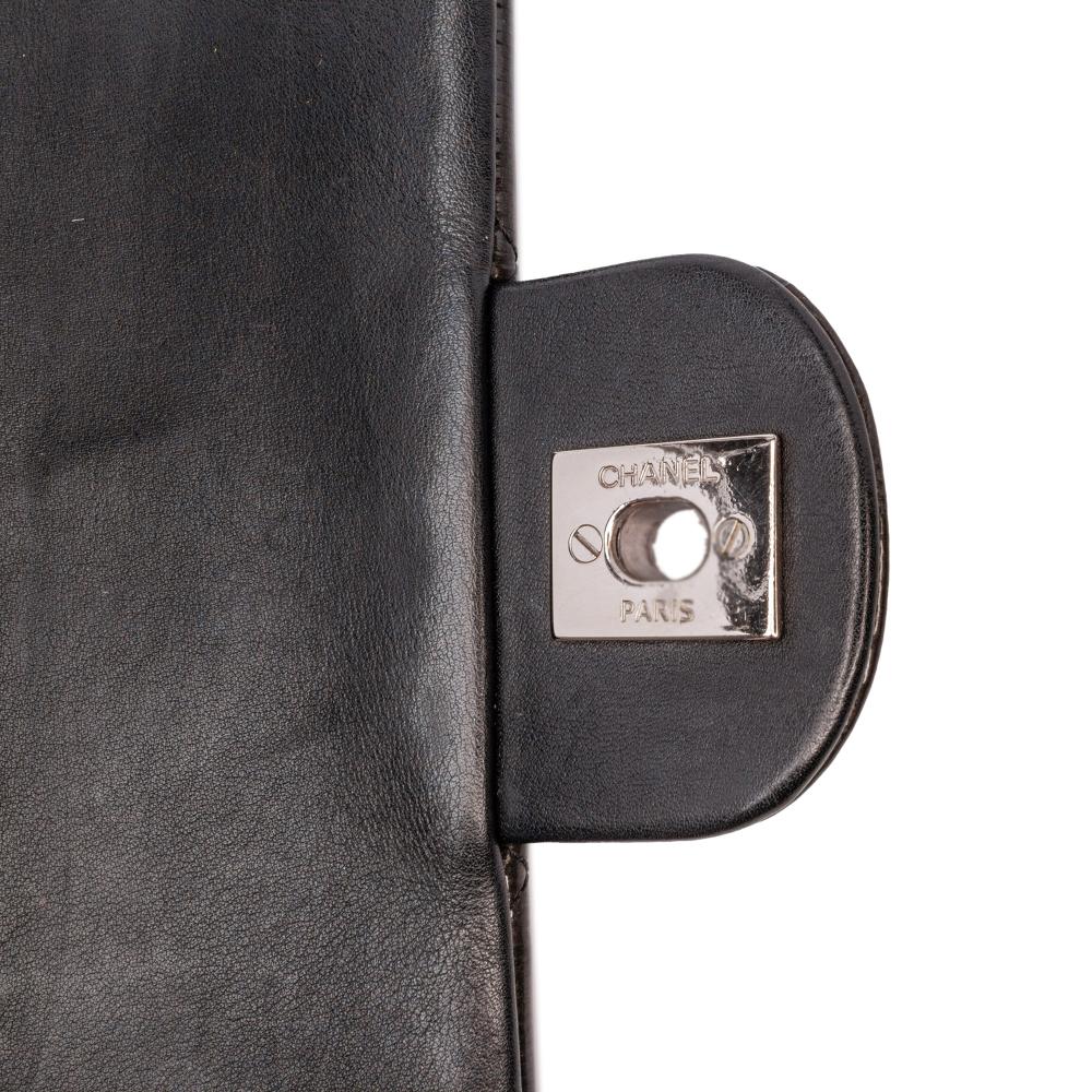 Black Leather Chanel Flap Bag