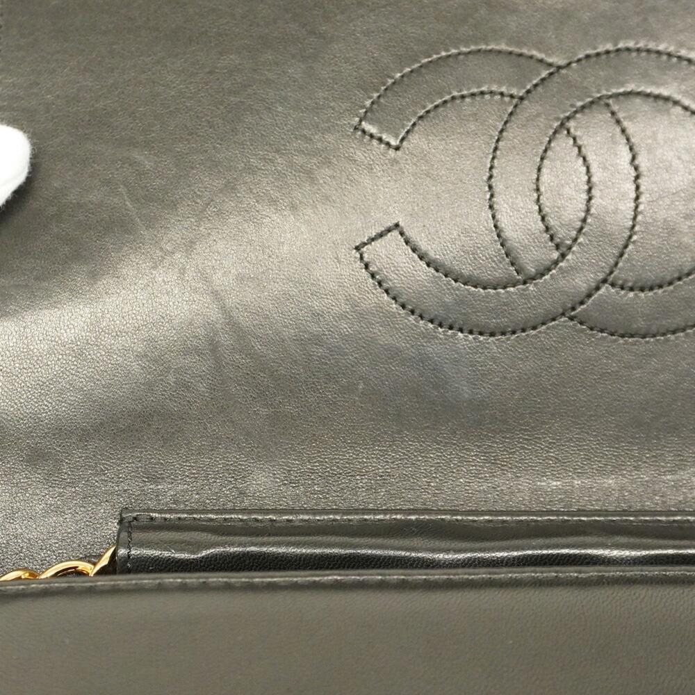 Black Leather Chanel Shoulder Bag