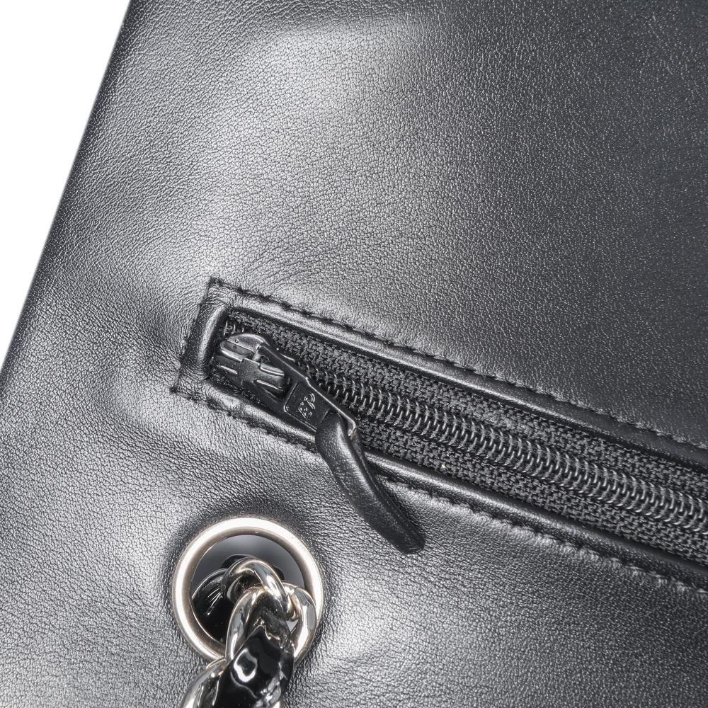 Black Leather Chanel Flap Bag