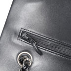 Black Leather Chanel Flap Bag
