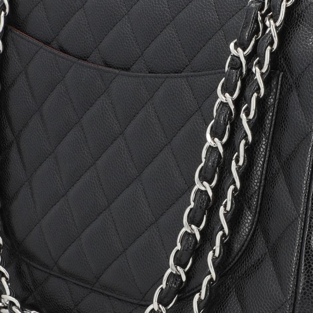 Black Leather Chanel Flap Bag