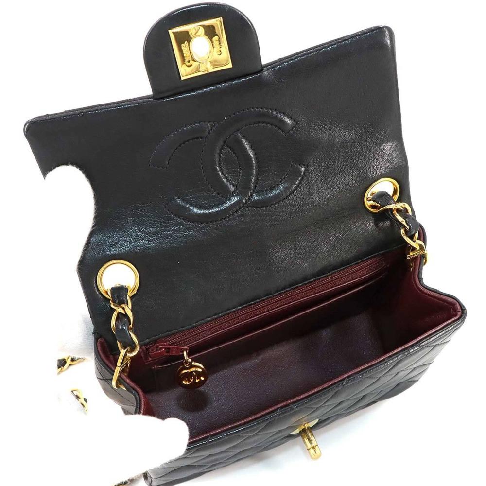Black Leather Chanel Shoulder Bag