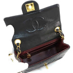 Black Leather Chanel Shoulder Bag