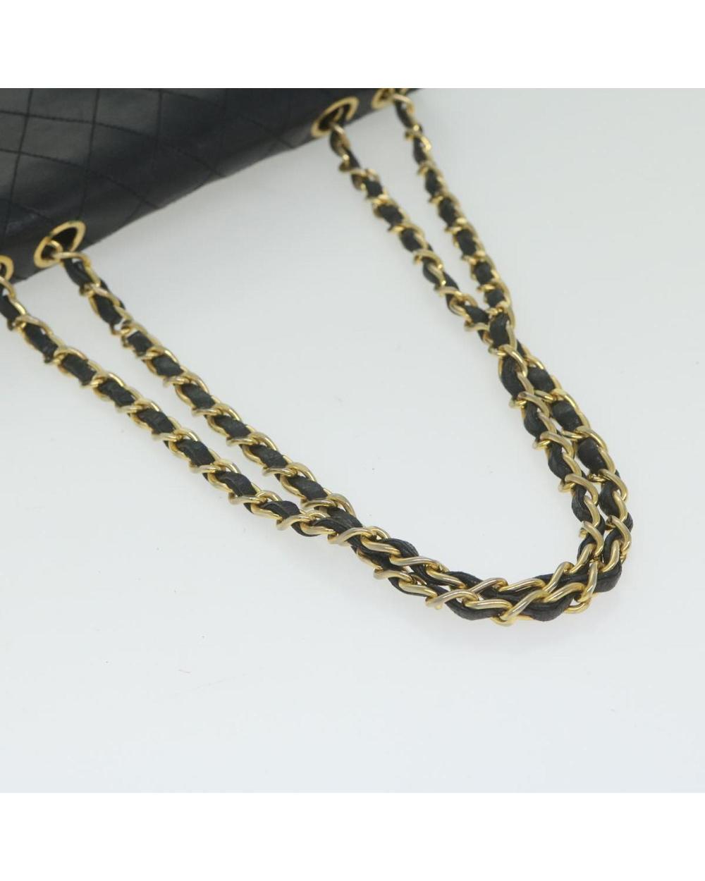 Black Leather Chanel Shoulder Bag
