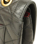 Black Leather Chanel Flap Bag