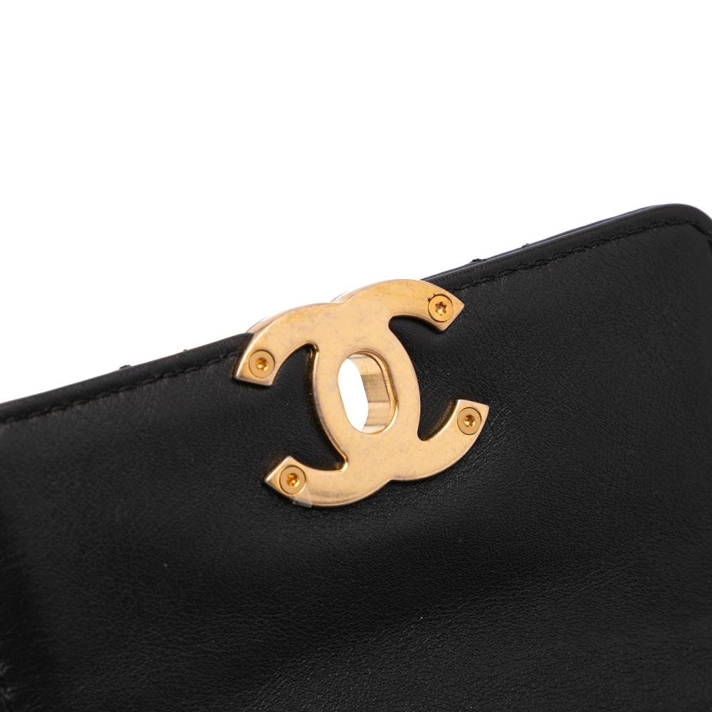 Black Leather Chanel Flap Bag