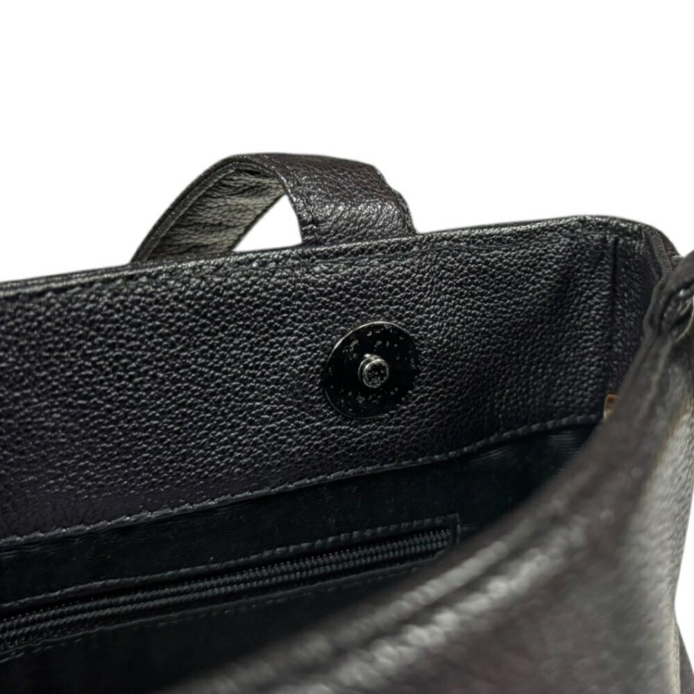 Black Leather Chanel Shoulder Bag
