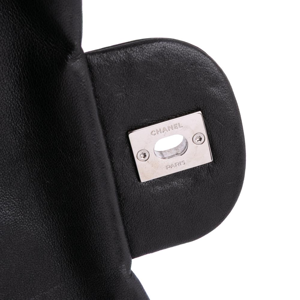 Black Leather Chanel Flap Bag