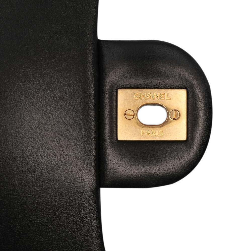 Black Leather Chanel Flap Bag
