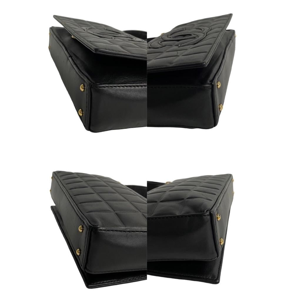 Black Leather Chanel Shoulder Bag