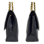 Black Leather Chanel Flap Bag