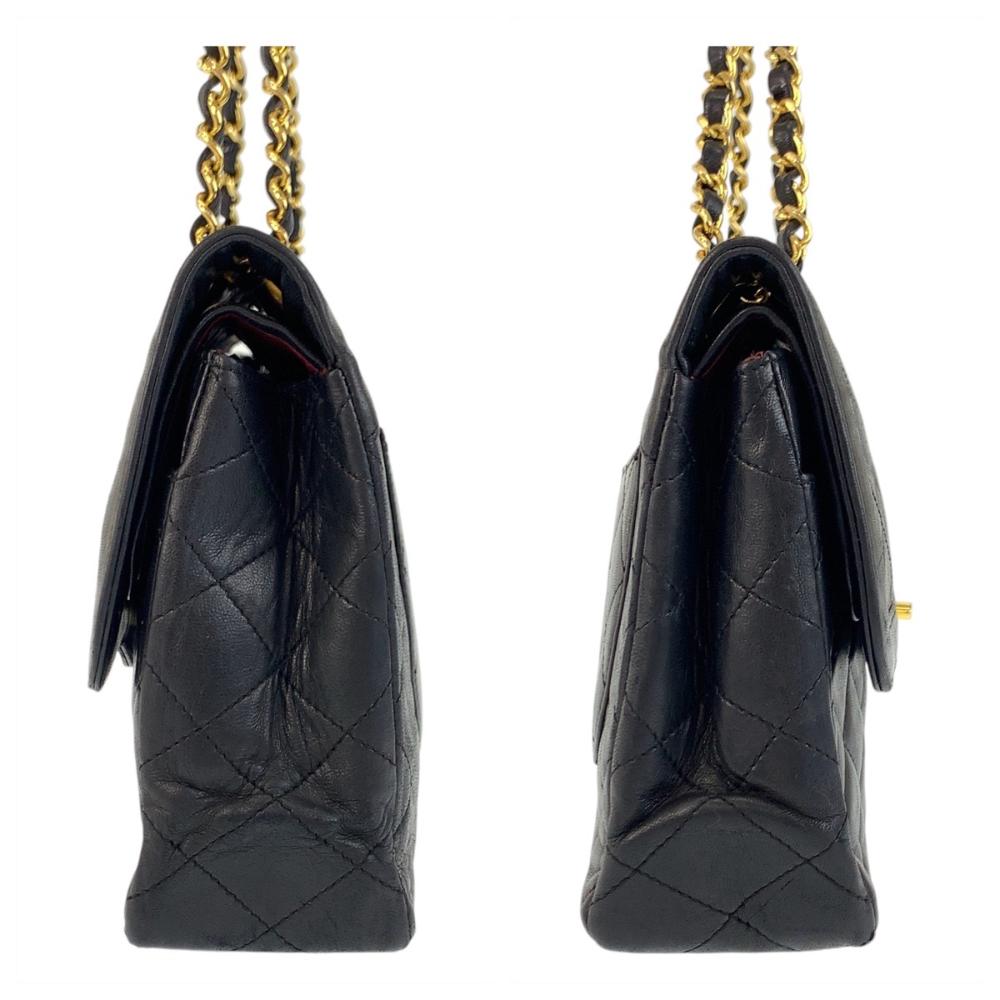 Black Leather Chanel Flap Bag