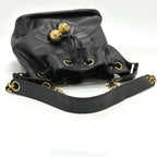 Black Leather Chanel Shoulder Bag
