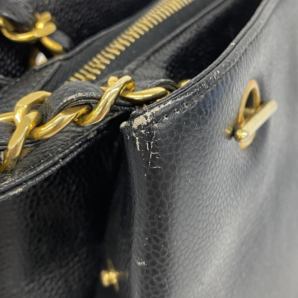 Black Leather Chanel Shoulder Bag
