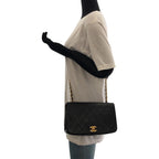 Black Leather Chanel Flap Bag