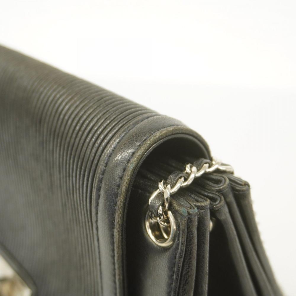 Black Leather Chanel Shoulder Bag