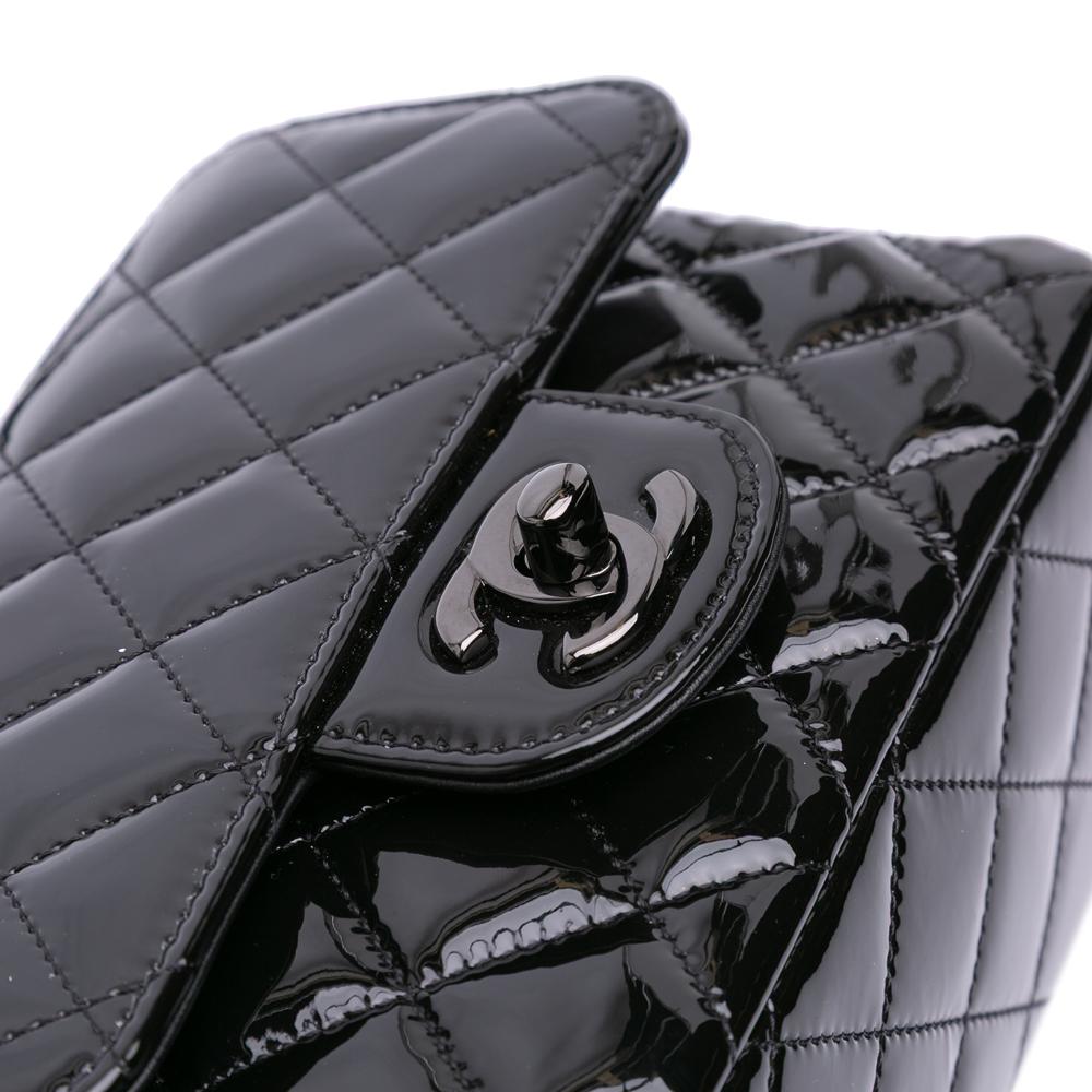 Black Leather Chanel Flap Bag