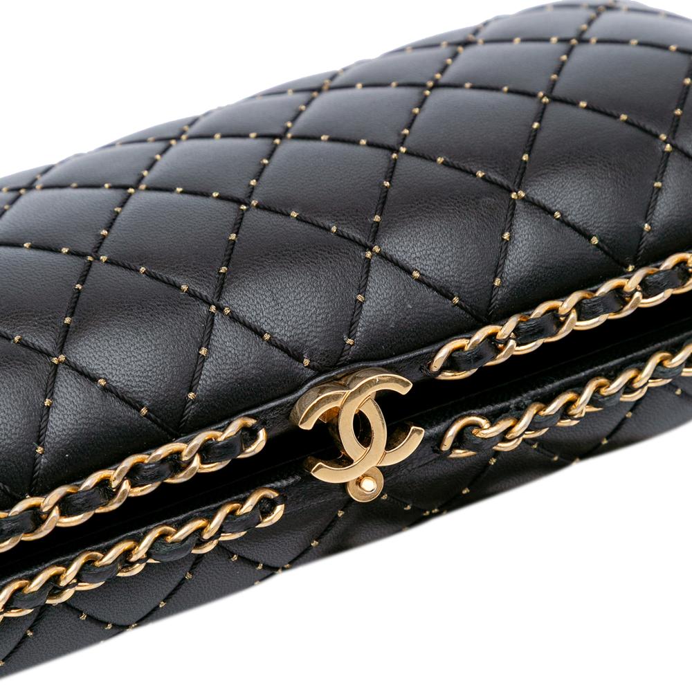 Black Leather Chanel Crossbody Bag