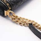 Black Leather Chanel Crossbody Bag