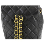 Black Leather Chanel Backpack