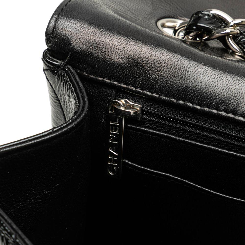 Black Leather Chanel Flap Bag