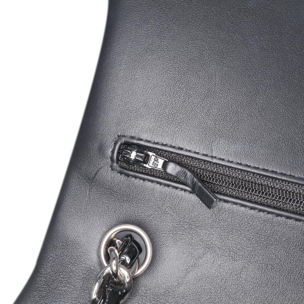 Black Leather Chanel Flap Bag