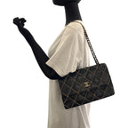 Black Leather Chanel Crossbody Bag