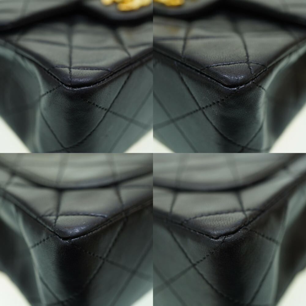Black Leather Chanel Shoulder Bag