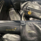 Black Leather Chanel Shoulder Bag