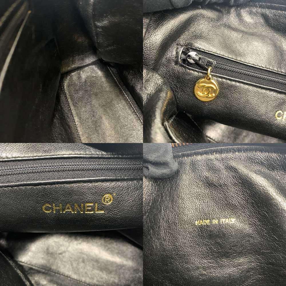 Black Leather Chanel Shoulder Bag