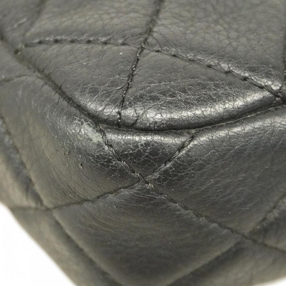 Black Leather Chanel Shoulder Bag