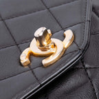 Black Leather Chanel Flap Bag