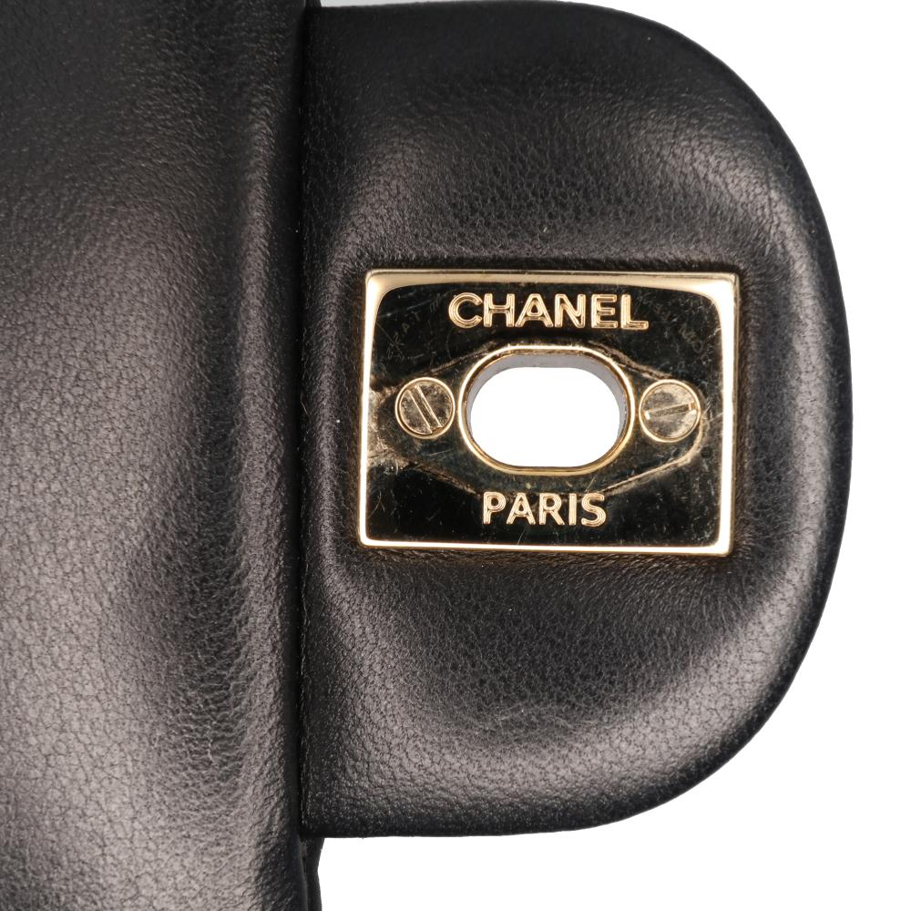 Black Leather Chanel Flap Bag