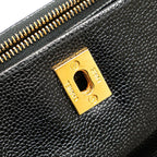 Black Leather Chanel Flap Bag