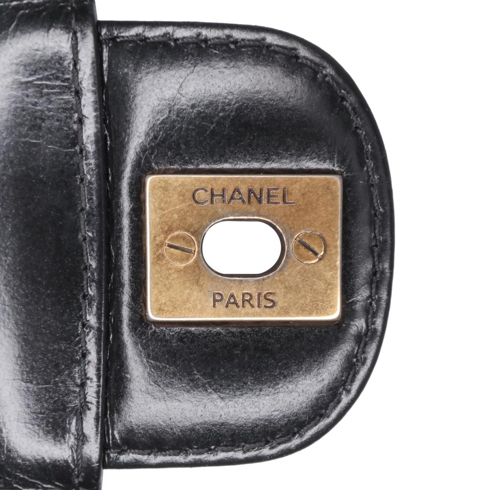 Black Leather Chanel Flap Bag