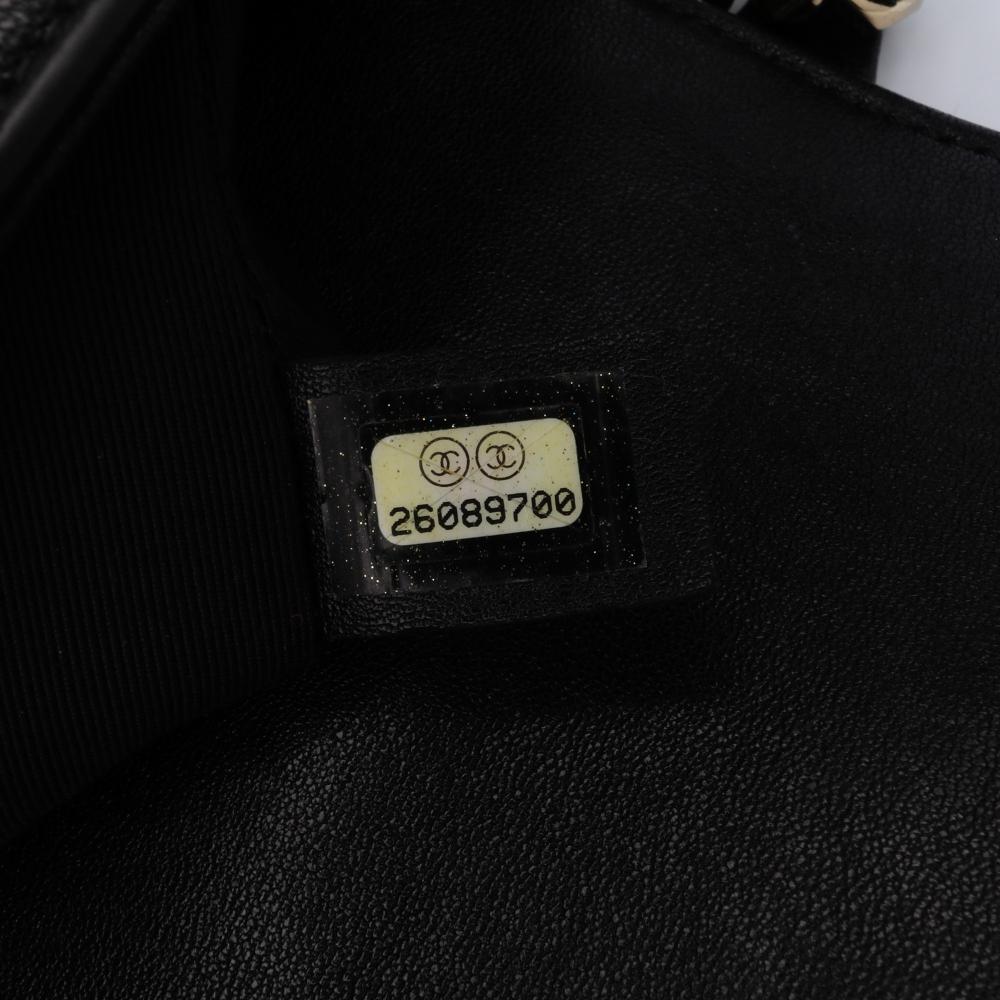 Black Leather Chanel Flap Bag