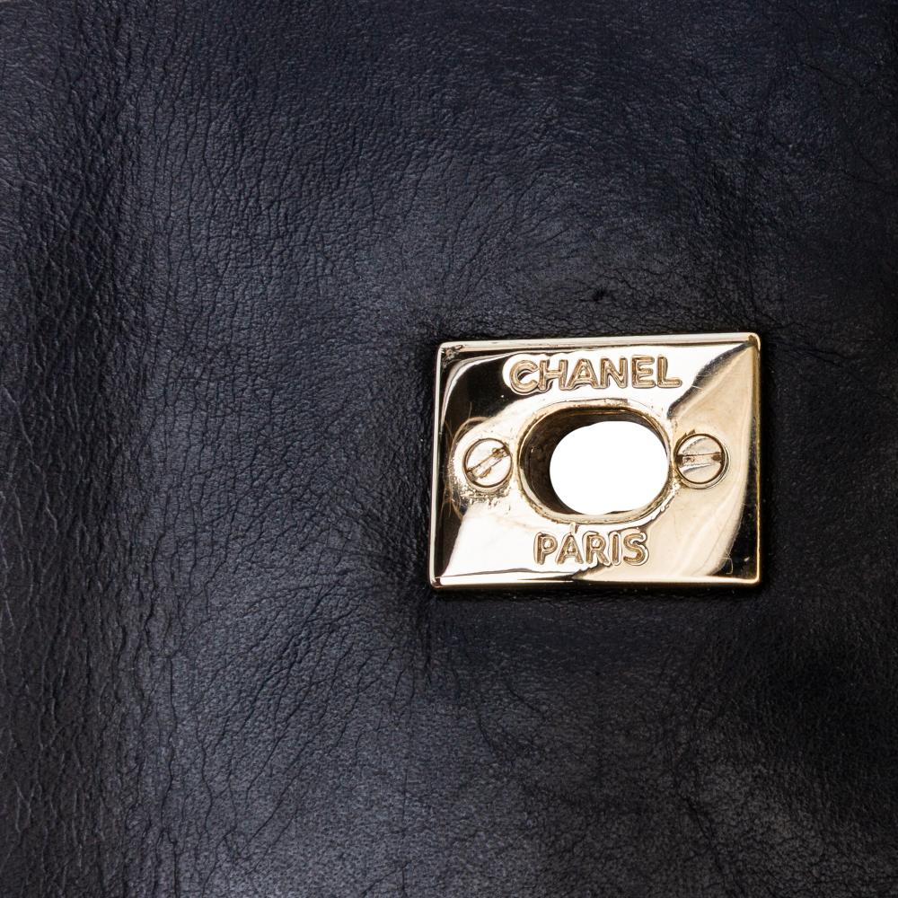 Black Leather Chanel Flap Bag